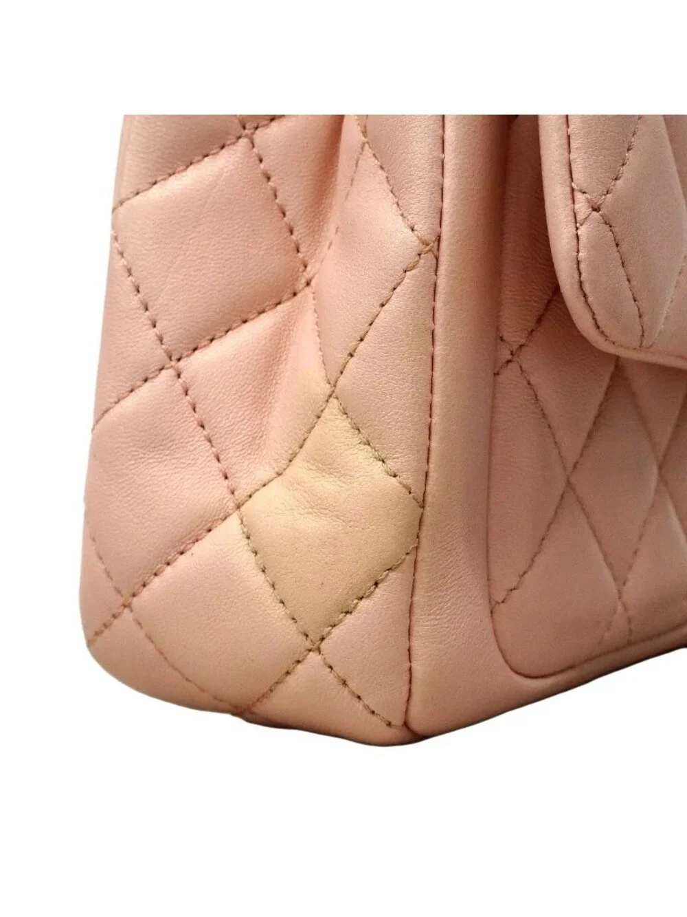 Chanel Shoulder Bag Quilted Lambskin Pink Gold